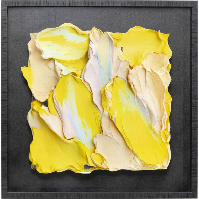 Φωτογραφία προϊόντος: KARE Πίνακας Abstract In Box Κίτρινος 80x3.5x80εκ. - Μαύρο - 80Μx4Πx80Υ