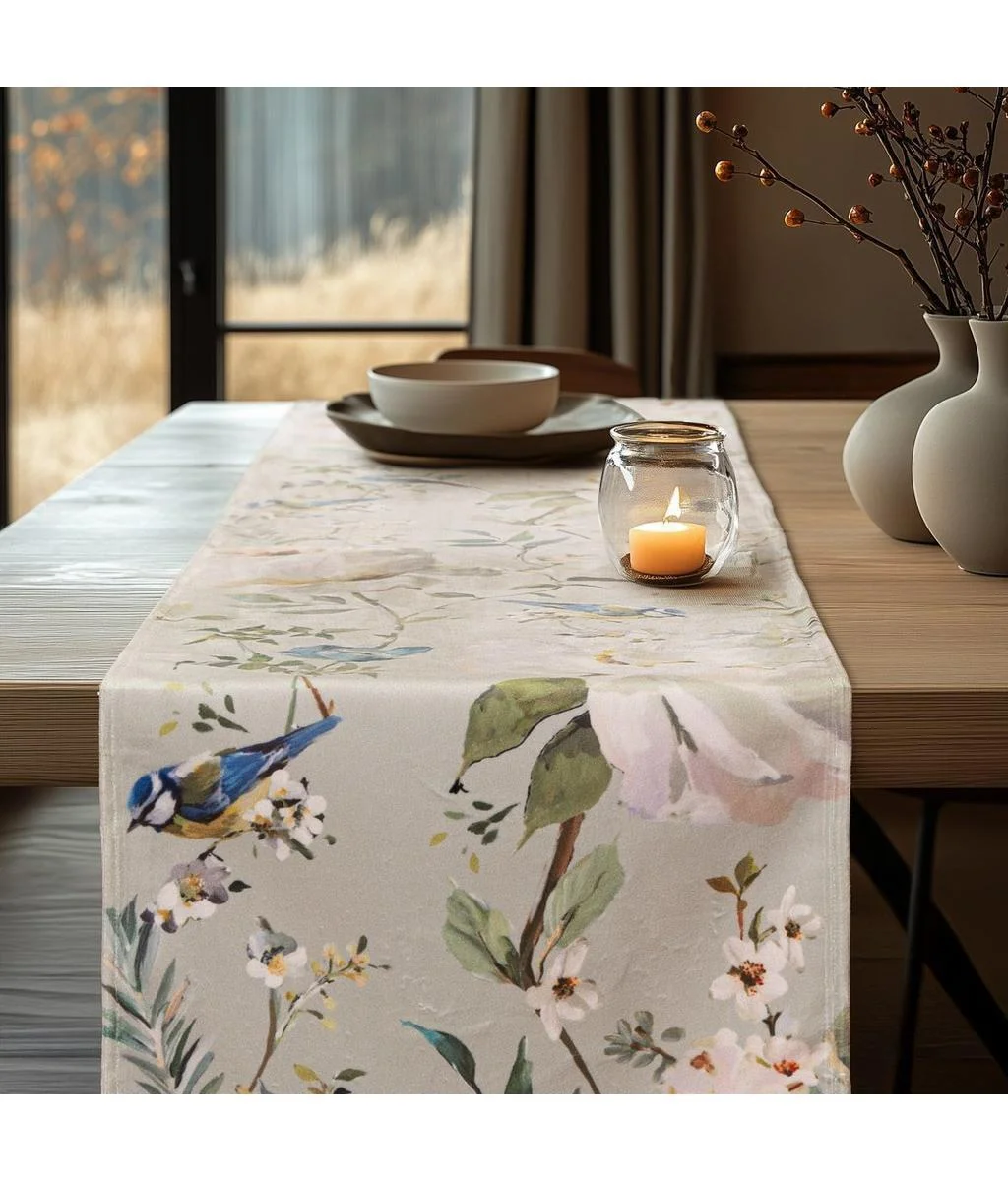 Φωτογραφία προϊόντος: Beauty Home ΡΑΝΝΕΡ ΒΕΛΟΥΔΟ PEONY AND BIRD