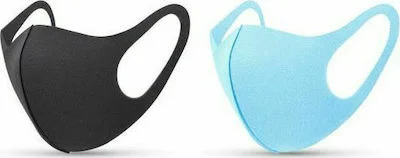 Φωτογραφία προϊόντος: TILI FASHION FACE MASK Tili Μάσκες για Εφήβους και Ενήλικες Πολλαπλών Χρήσεων Γαλάζια-Μαύρη, 2 Τεμάχια