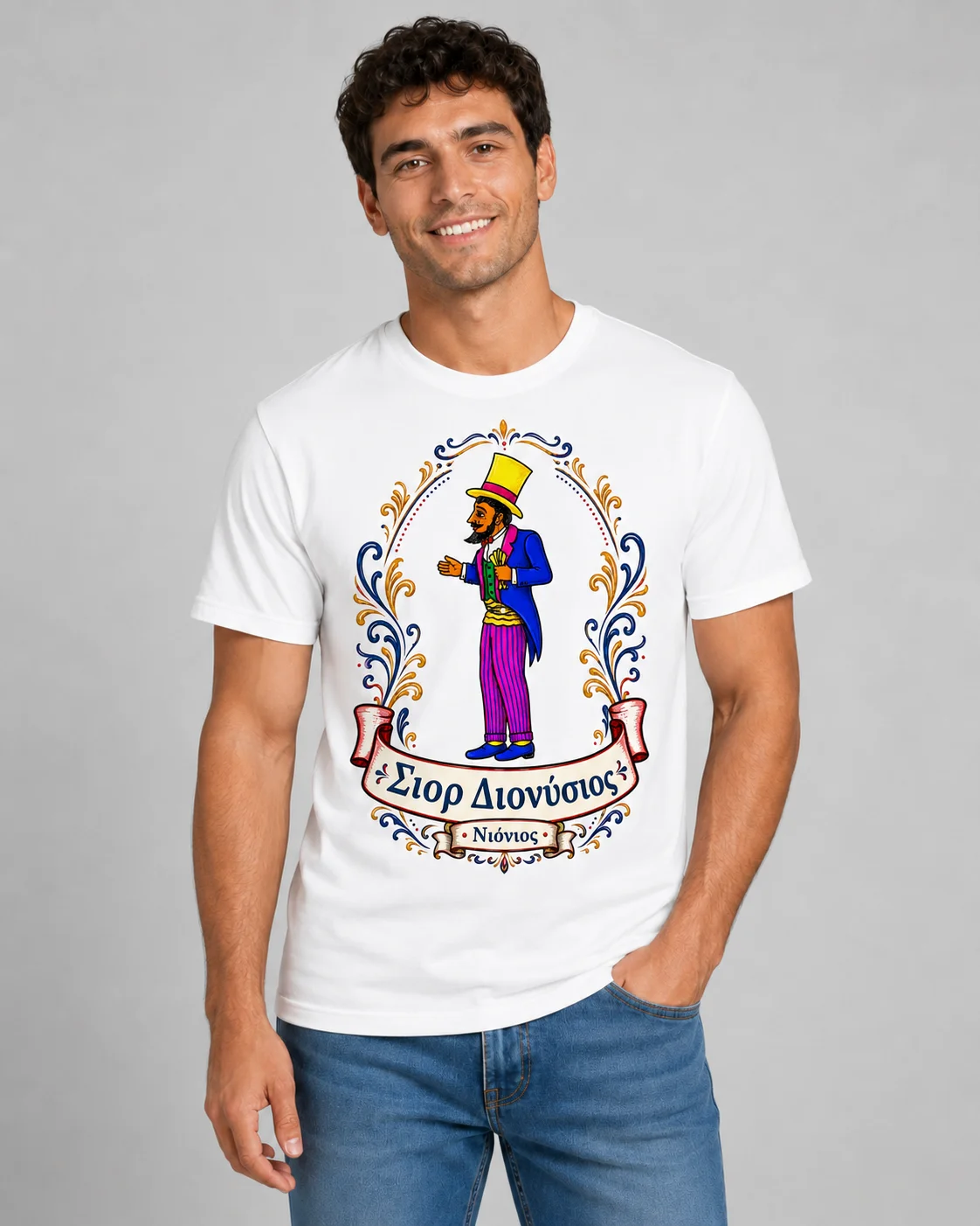Φωτογραφία προϊόντος: Ανδρικό T-Shirt Καραγκιόζης - Σιορ Διονύσιος 1