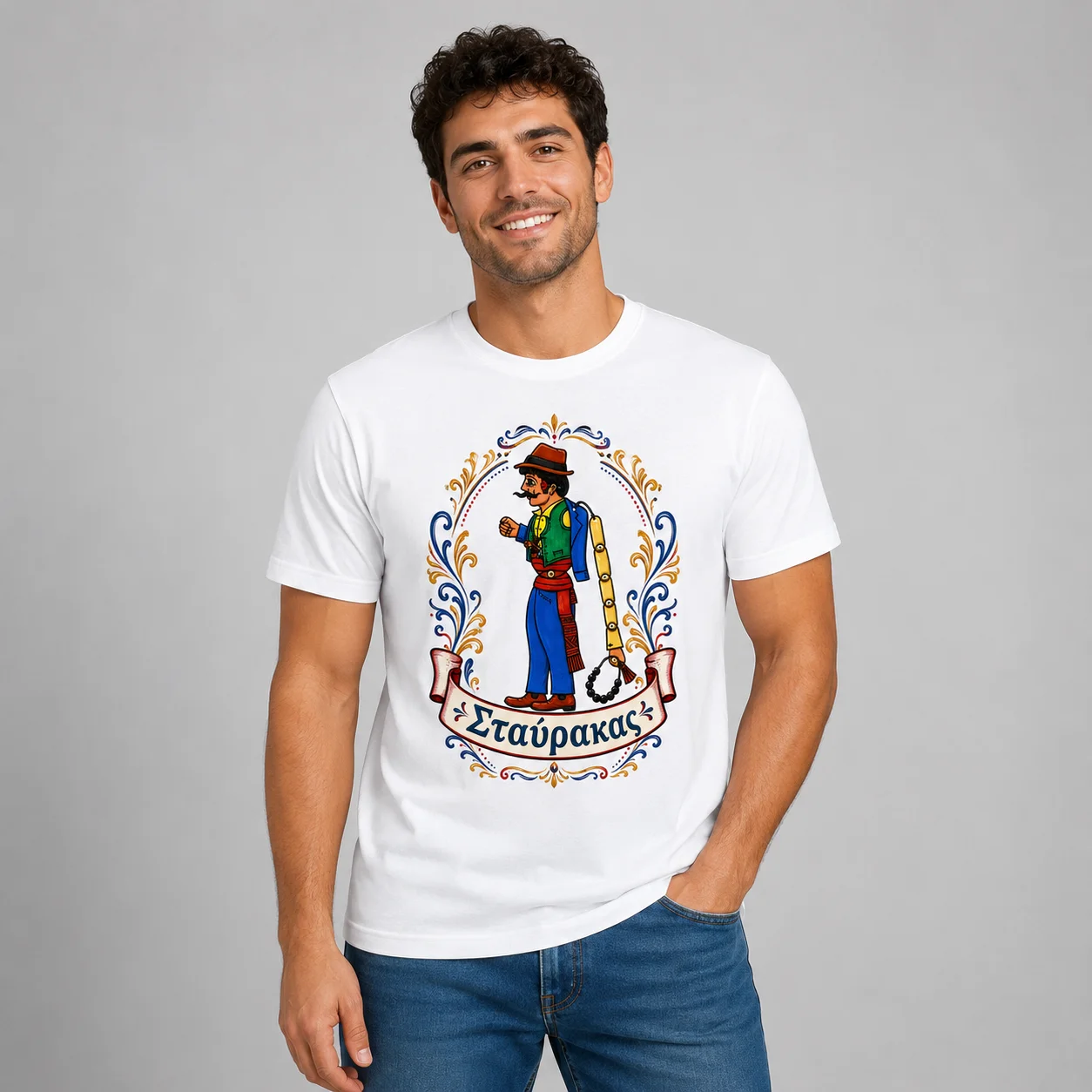 Φωτογραφία προϊόντος: Ανδρικό T-Shirt Καραγκιόζης - Σταύρακας 2