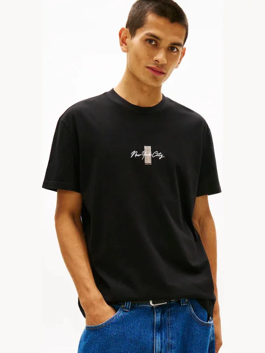 Φωτογραφία προϊόντος: Tommy Jeans Signature ανδρικό βαμβακερό regular t-shirt μαύρο DM0DM22532-BDS