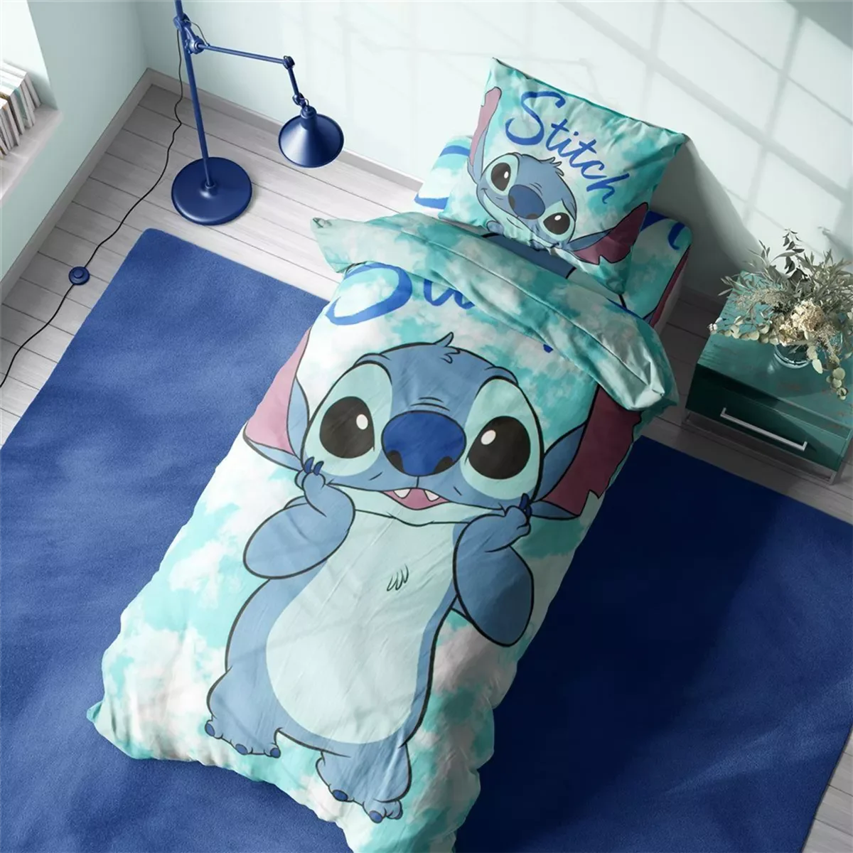 Φωτογραφία προϊόντος: Σεντόνια Σετ 4 τεμ Disney Home Stitch 824 160X240 Turquoise 100% Cotton -