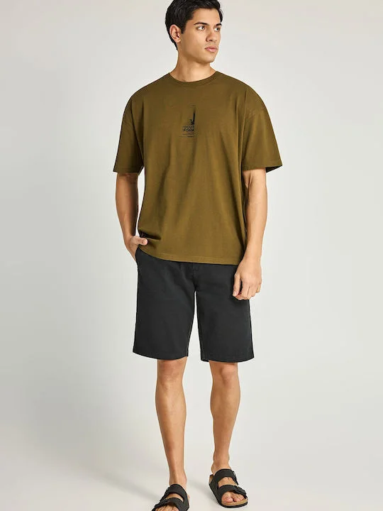 Φωτογραφία προϊόντος: Funky Buddha Essential ανδρική chino βερμούδα regular fit μαύρη FBM013-001-03 Black
