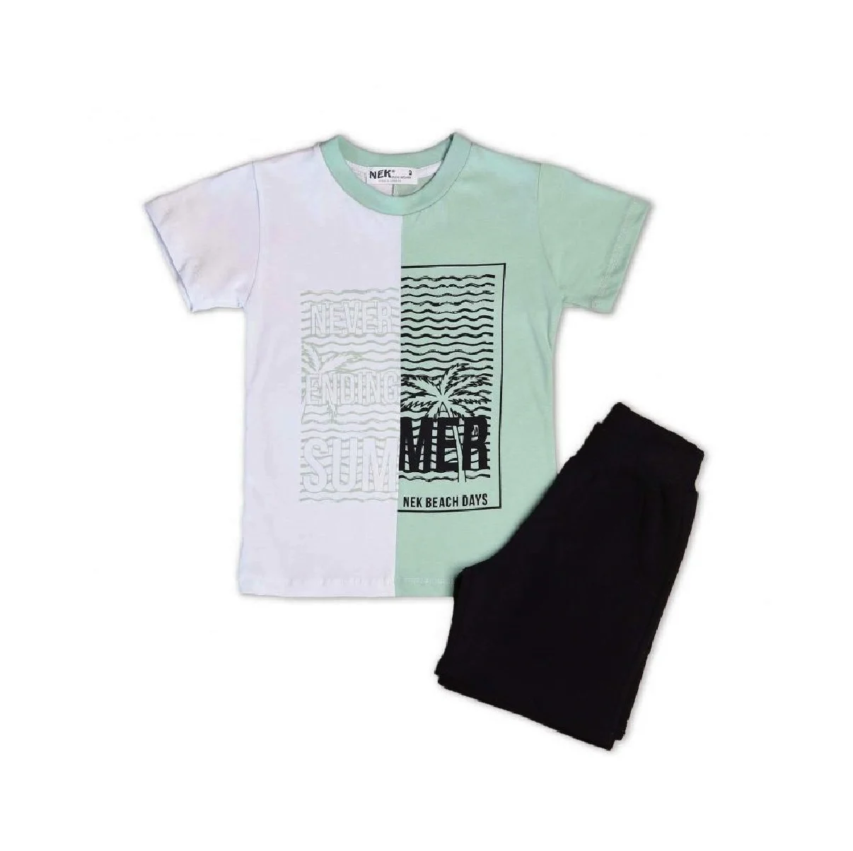 Φωτογραφία προϊόντος: NEK Kids Wear ΣΕΤ SUMMER ΓΚΡΙ - ΛΕΥΚΟ - ΦΥΣΤΙΚΙ