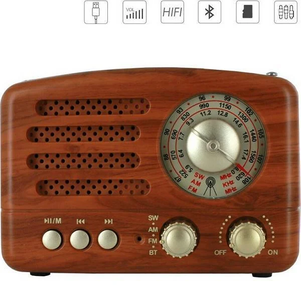 Φωτογραφία προϊόντος: OEM CMiK MK-615BT Retro Επιτραπέζιο Ραδιόφωνο Επαναφορτιζόμενο με Bluetooth και USB Καφέ