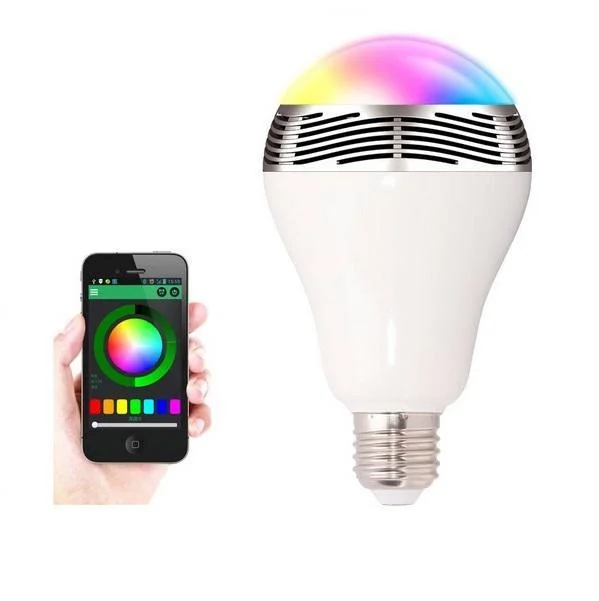 Φωτογραφία προϊόντος: OEM Bluetooth LED Λάμπα 6W E27 Πολύχρωμη με Ηχείο 3W για Android & iOS