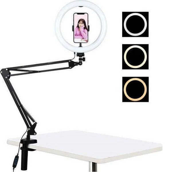 Φωτογραφία προϊόντος: OEM Ring Light Puluz με Ρυθμιζόμενο Βραχίονα - Λάμπα Φωτογράφισης Δακτυλίδι 9,4W PKT3090B