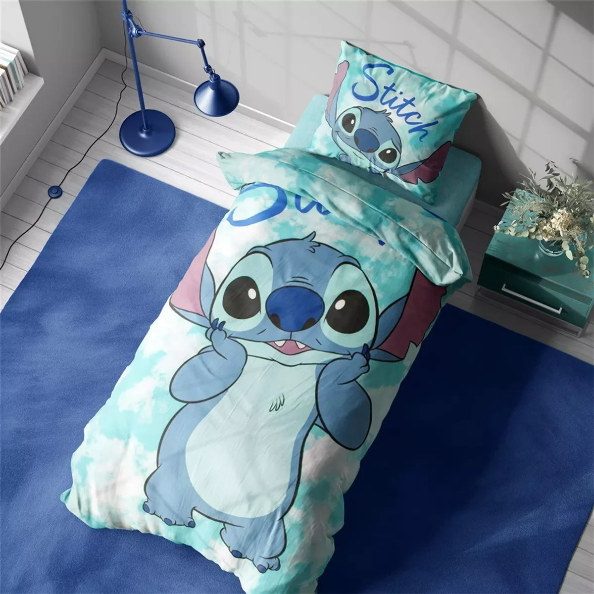 Φωτογραφία προϊόντος: Σεντόνια Σετ 2 τεμ Disney Home Stitch 822 160X240 Turquoise 100% Cotton -
