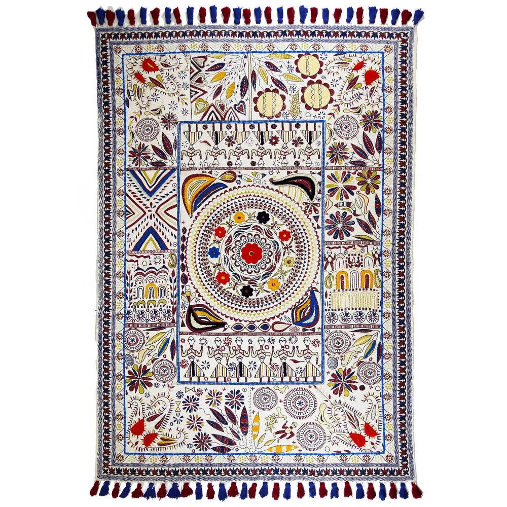 Φωτογραφία προϊόντος: Χαλί 120x180 κεντητό Flower dance με πομ πομ