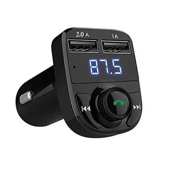 Φωτογραφία προϊόντος: OEM FM Transmitter, 2 USB φορτιστής αυτοκινήτου, hands free – wireless bluetooth CARX8