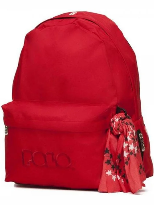 Φωτογραφία προϊόντος: Polo Original Double Scarf Σχολική Τσάντα Πλάτης Κόκκινη με Θήκη για Παγούρι 27lt