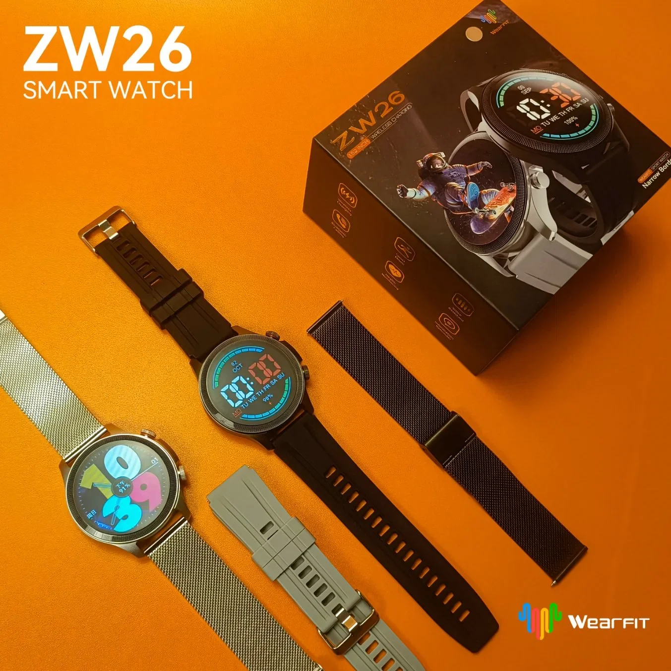 Φωτογραφία προϊόντος: Smartwatch ZW26 με οθόνη Amoled + NFC λειτουργία, Μαύρο