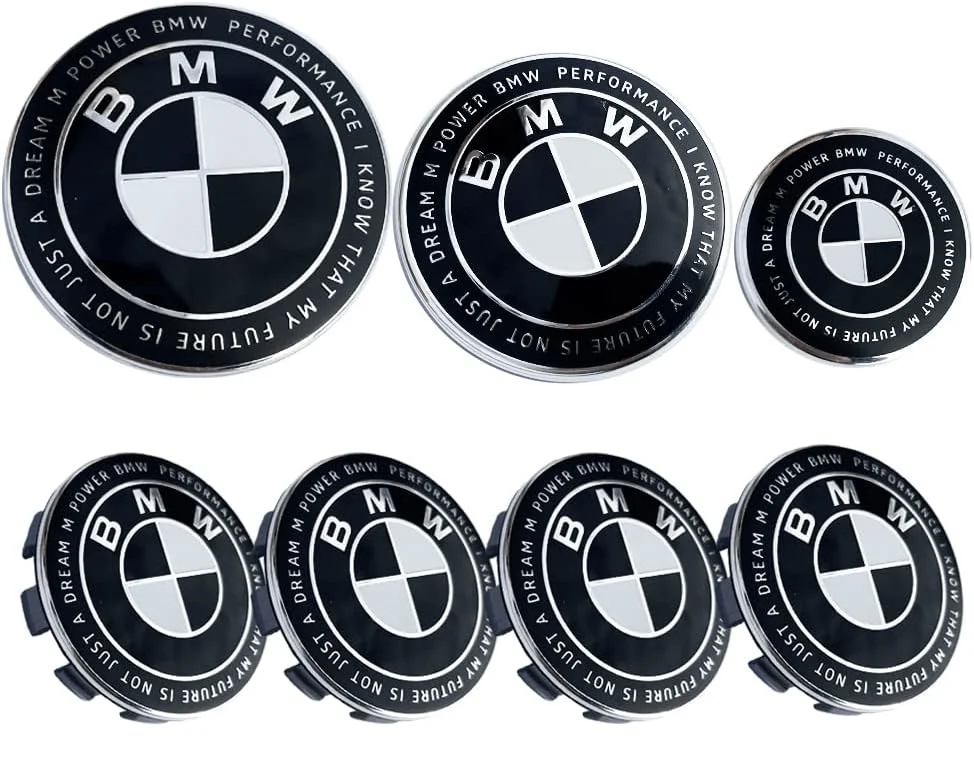 Φωτογραφία προϊόντος: Σετ σήματα BMW 7τμχ επετειακή έκδοση Μαύρο-Λευκό (OEM)