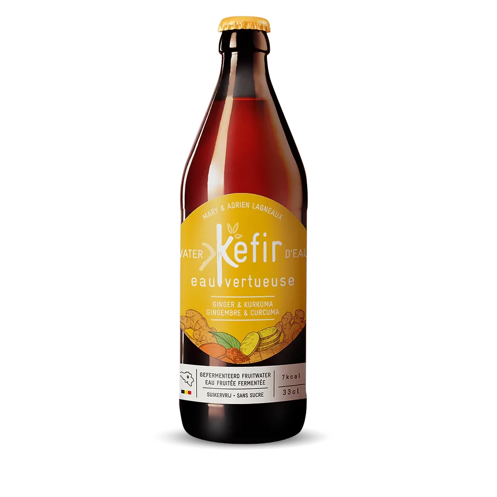 Φωτογραφία προϊόντος: Water Kefir Τζίντζερ & Κουρκουμάς, 330ml ΒΙΟ
