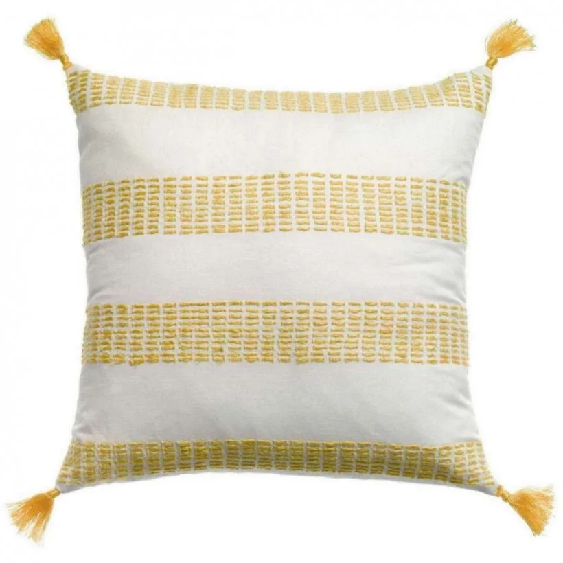 Φωτογραφία προϊόντος: ΜΑΞΙΛΑΡΙ VIVARAISE DIANA RAYURE MIMOSA 45×45 50% Cotton - 50%Linen plain color backside