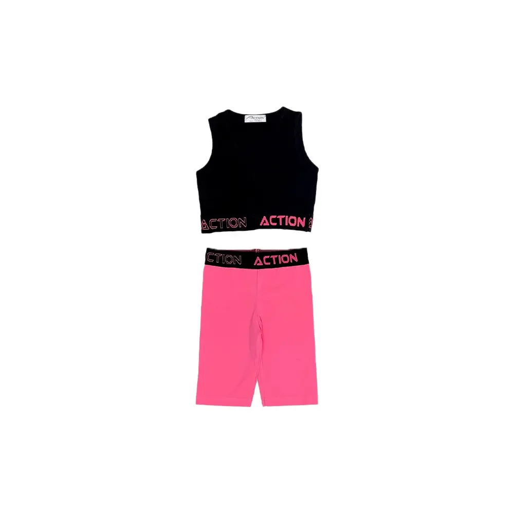 Φωτογραφία προϊόντος: Σετ για Κορίτσι Crop Top με Ποδηλατικό Κολάν Actionsports Φούξια