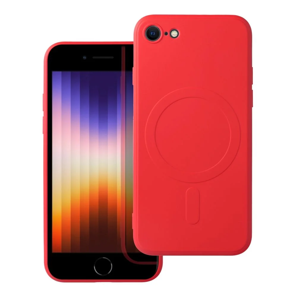 Φωτογραφία προϊόντος: . Silicone Mag Cover case for IPHONE 7 / 8 / SE 2020 / SE 2022 red