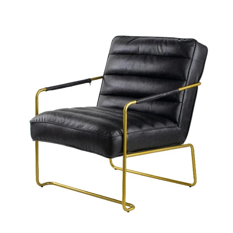 Φωτογραφία προϊόντος: Artekko Armchair Πολυθρόνα με Τεχνόδερμα Μαύρο/Χρυσό