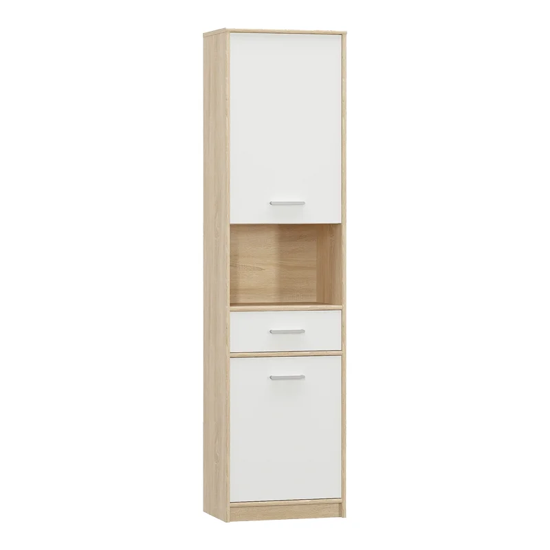 Φωτογραφία προϊόντος: Ντουλάπα στήλη Letto pakoworld σε oak - λευκό ματ απόχρωση 50,2x34,3x195εκ