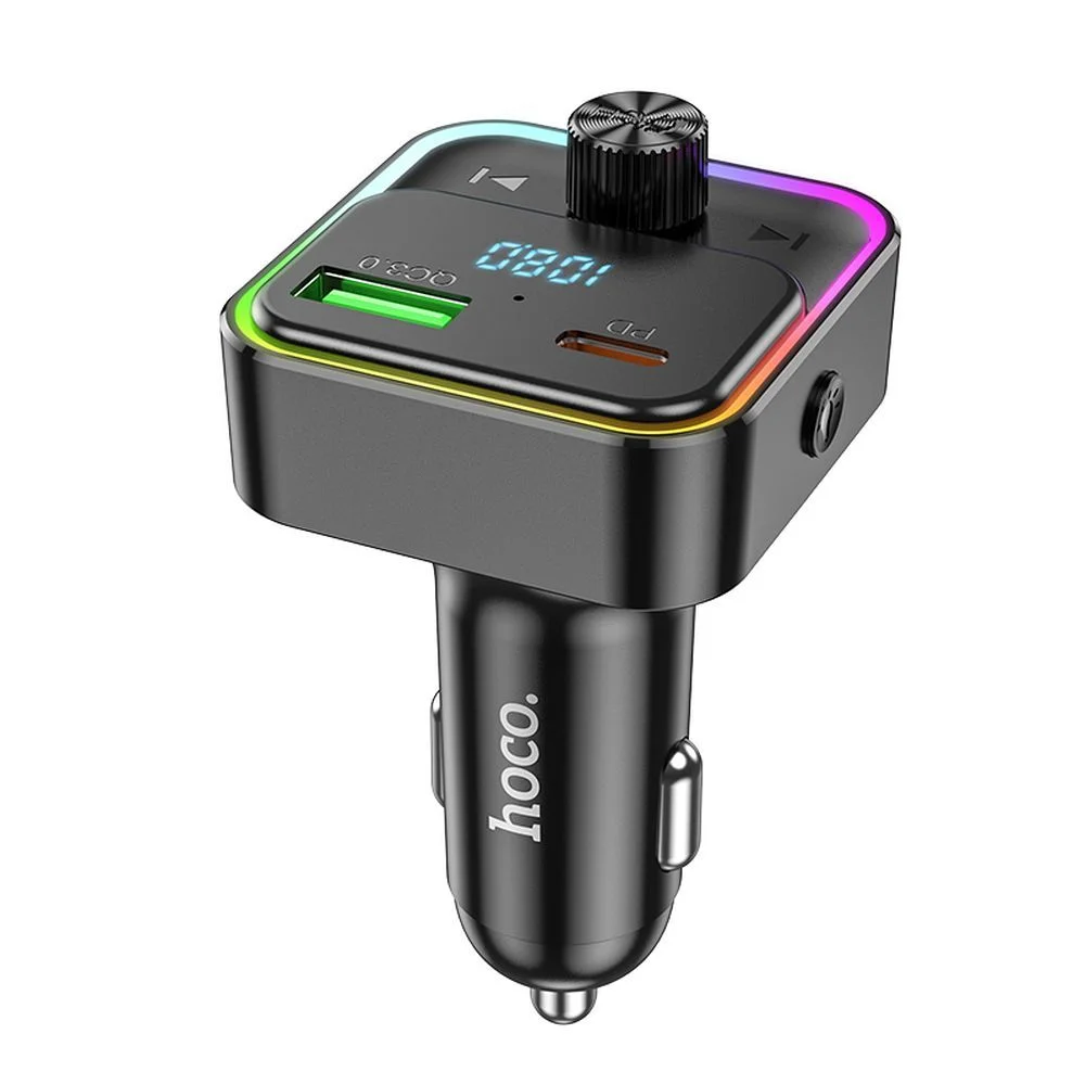 Φωτογραφία προϊόντος: HOCO car charger Bravery PD30W QC3.0 + transmitter FM Bluetooth E81 black