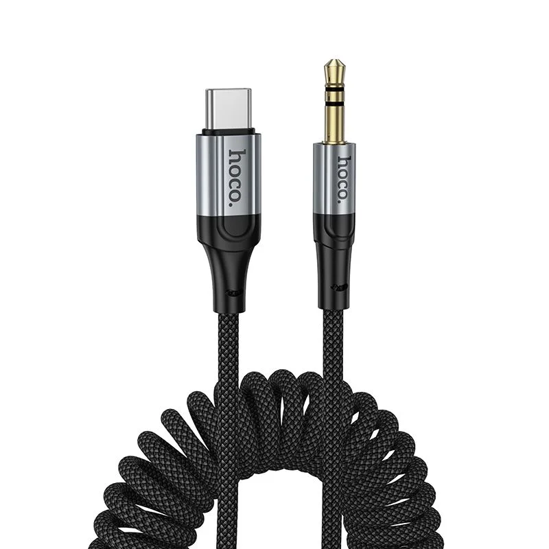 Φωτογραφία προϊόντος: . Cable AUX Jack 3,5 mm to USB C Hoco 1,5 m UPA33B black