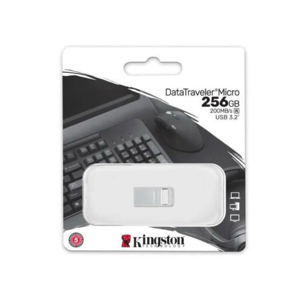 Φωτογραφία προϊόντος: Kingston Pendrive 256GB DataTraveler Micro USB 3.2 Silver EU (DTMC3G2/256GB)