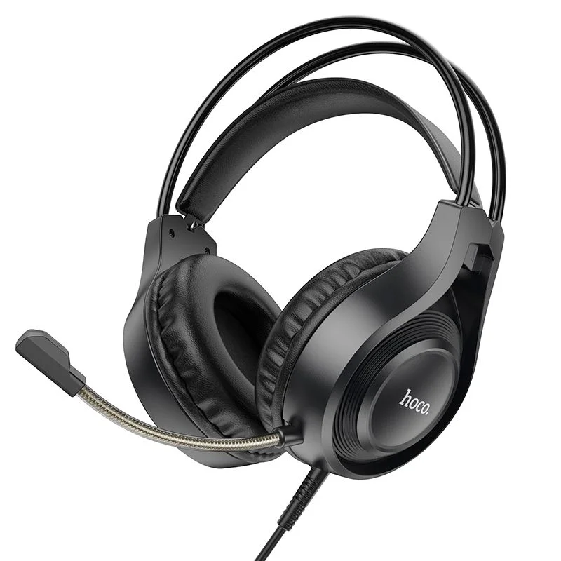 Φωτογραφία προϊόντος: . HOCO wire headphones Jack 3,5 mm with microphone W106 black