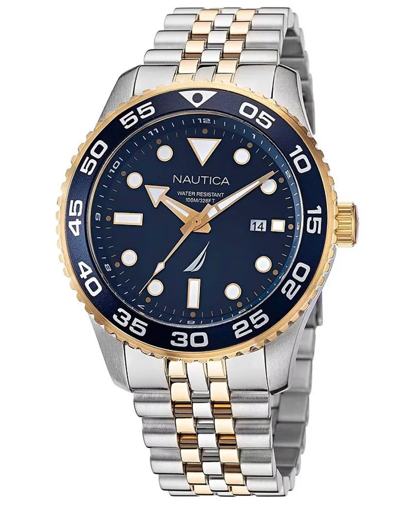 Φωτογραφία προϊόντος: Nautica Pacific Beach Ρολόι Μπαταρίας με Χρυσό / Ασημί Μεταλλικό Μπρασελέ NAPPBF140