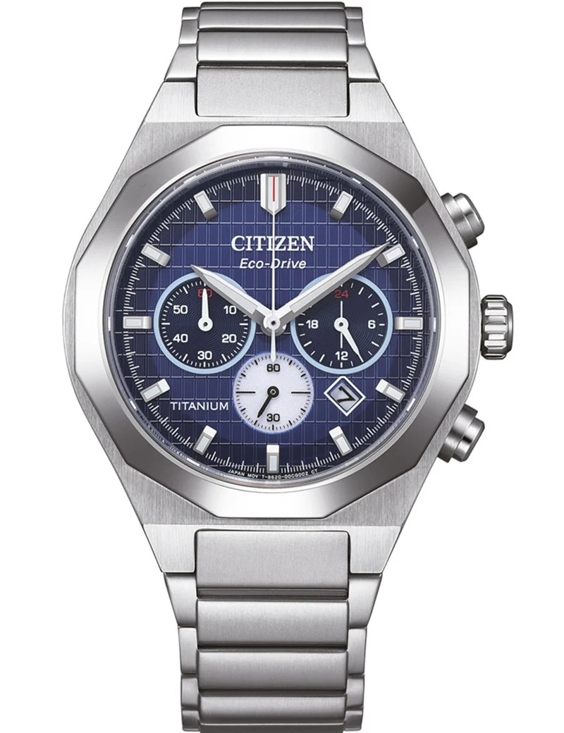 Φωτογραφία προϊόντος: Ρολόι CITIZEN Zenshin Eco-Drive Με Χρονογράφο Και Ασημί Μπρασελέ Από Τιτάνιο CA4691-59L