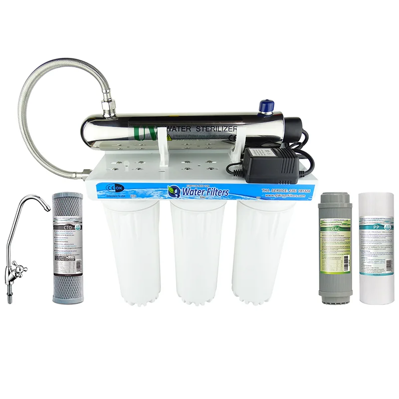 Φωτογραφία προϊόντος: QWaterFilters Φίλτρο 4-Σταδίων Κάτω Πάγκου UV Απολύμανση QUC3-UV 1μm