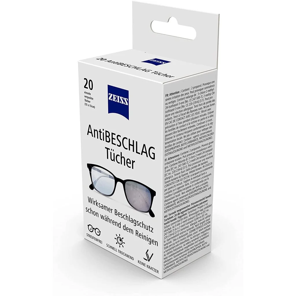 Φωτογραφία προϊόντος: Zeiss AntiFog 20 (τμχ) Αντιθαμβρωτικά μαντηλάκια γυαλιών