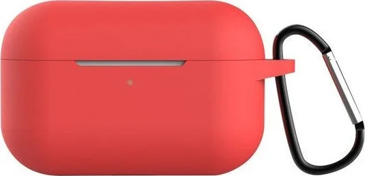 Φωτογραφία προϊόντος: Charging Box Θήκη Σιλικόνης με Γάντζο σε Κόκκινο χρώμα για Apple AirPods Pro