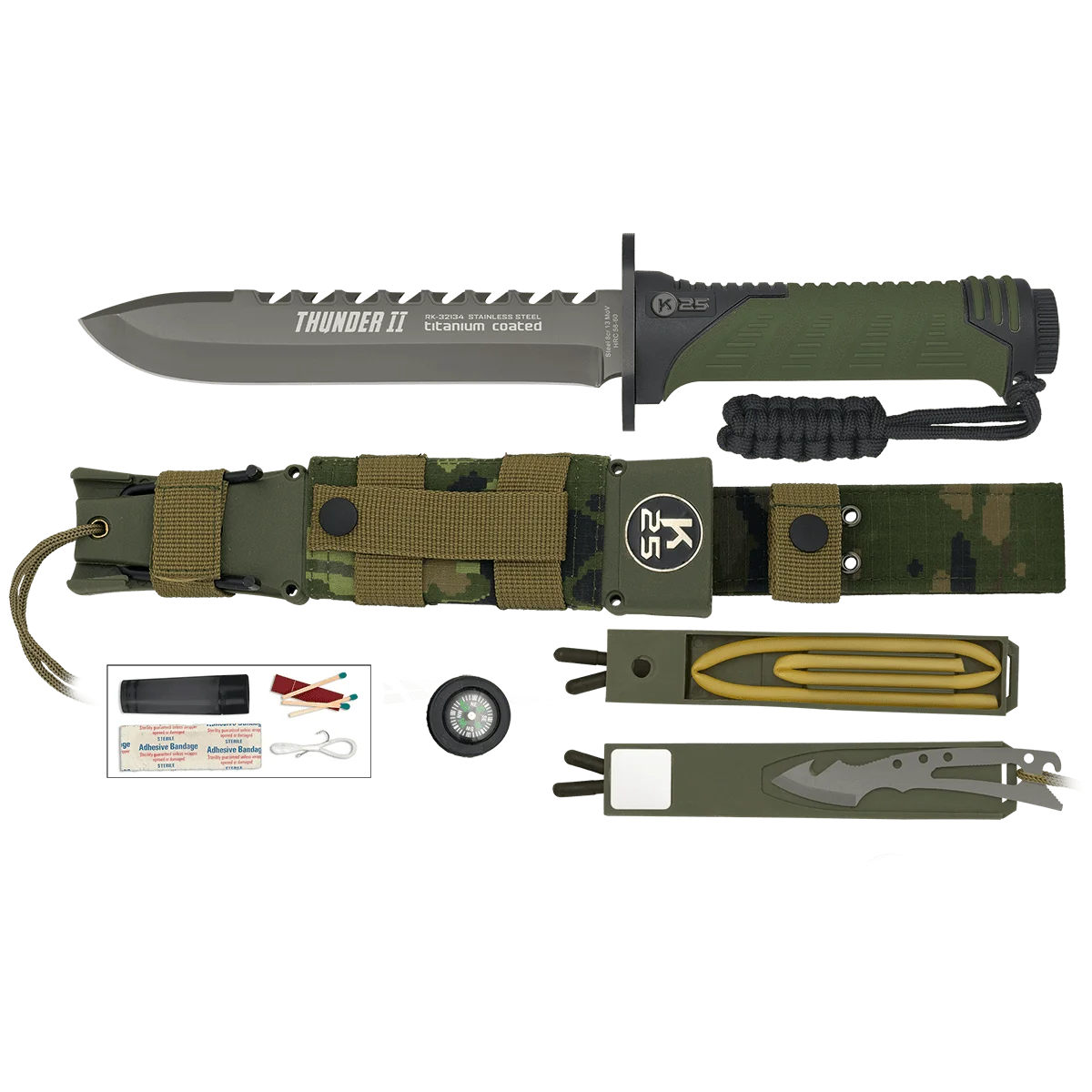 Φωτογραφία προϊόντος: ΜΑΧΑΙΡΙ K25, Tactical Knife, THUNDER II, GREEN, ENERGY, 32134