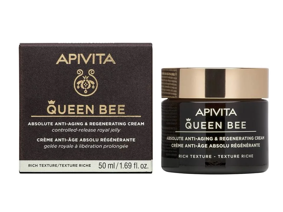 Φωτογραφία προϊόντος: APIVITA Queen Bee - Κρέμα Απόλυτης Αντιγήρανσης & Αναγέννησης Πλούσιας Υφής με Βασιλικό Πολτό Ελεγχόμενης Αποδέσμευσης (50ml)