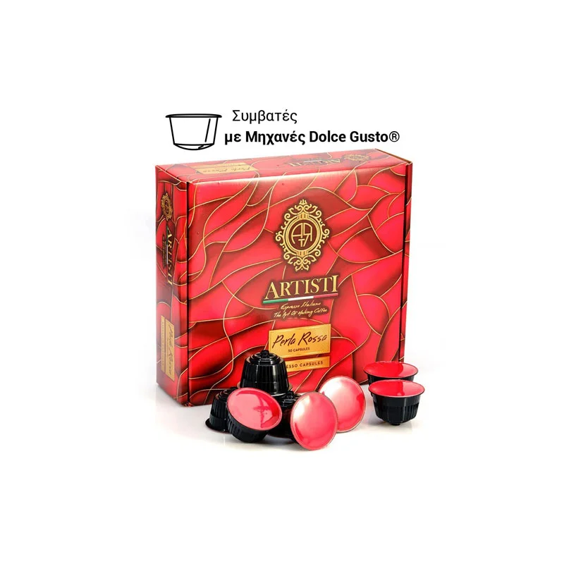 Φωτογραφία προϊόντος: Artisti Perla Rossa 70% Arabica 30% Robusta Dolce Gusto κάψουλες - 50 τεμάχια