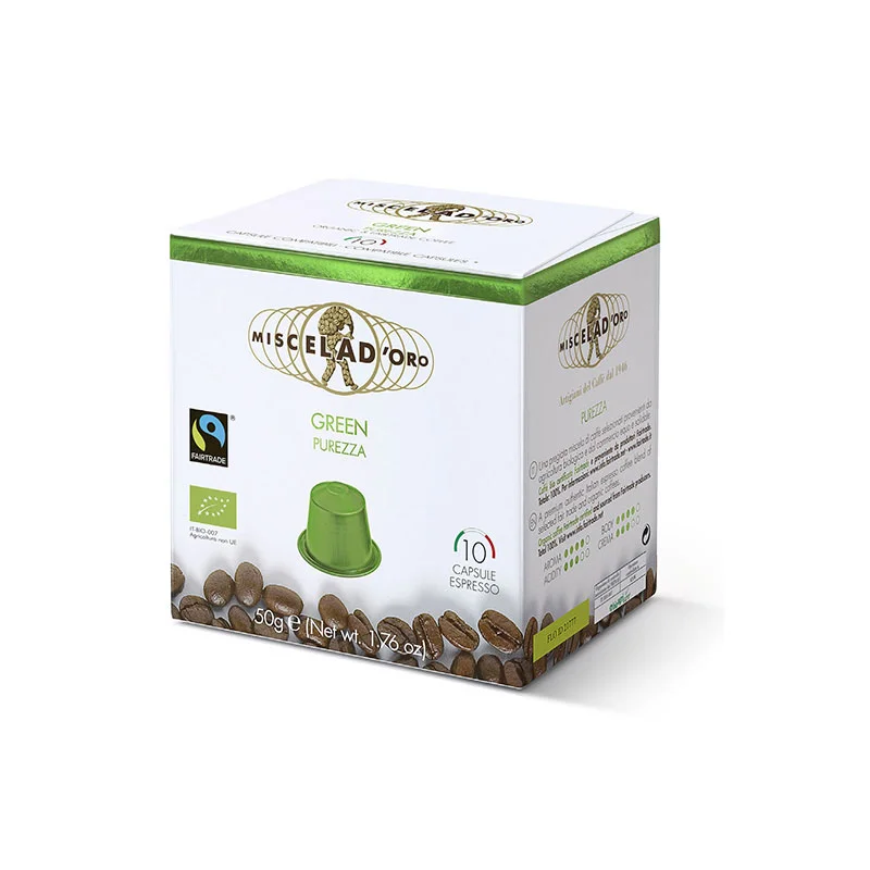 Φωτογραφία προϊόντος: Miscela d'oro Miscela d’oro Espresso Green bio συμβατές κάψουλες Nespresso * – 10 τεμ.
