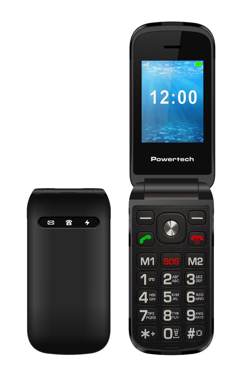 Φωτογραφία προϊόντος: Powertech Milly Flip Dual SIM Κινητό με Μεγάλα Κουμπιά Μαύρο