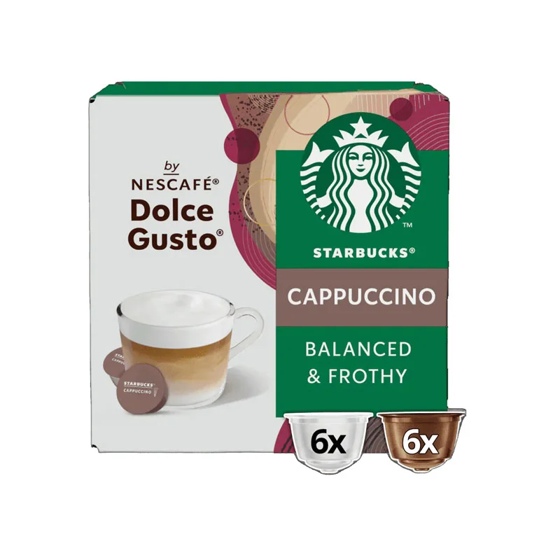 Φωτογραφία προϊόντος: Starbucks Cappuccino συμβατές κάψουλες Dolce Gusto - 12 τεμάχια
