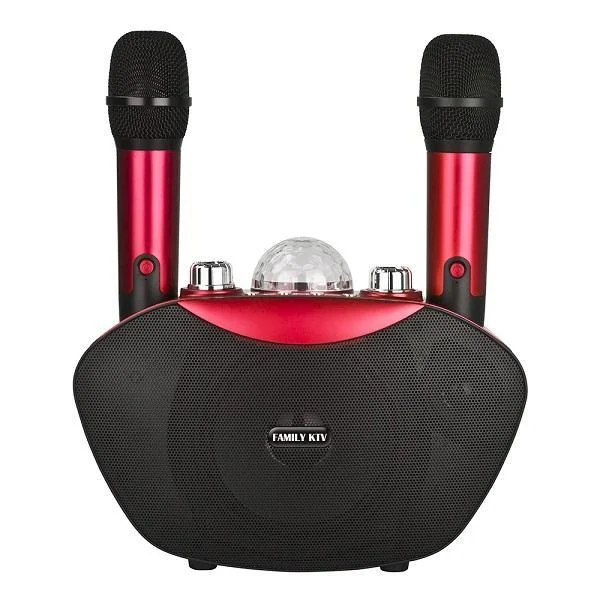 Φωτογραφία προϊόντος: OEM Y-8 Family KTV Karaoke με Δύο Ασύρματα Μικρόφωνα με TF Κάρτα Ήχου Bluetooth 15W Κόκκινο