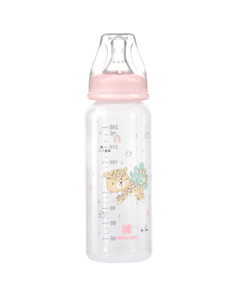 Φωτογραφία προϊόντος: Kikka Boo Μπιμπερό Savanna Pink Kikkaboo PP 240ml με θηλή σιλικόνης κατά των κολικών