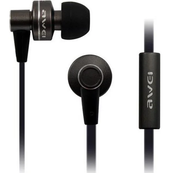 Φωτογραφία προϊόντος: OEM Aκουστικά Handsfree – Awei ES900i με Βύσμα 3.5mm Μαύρο