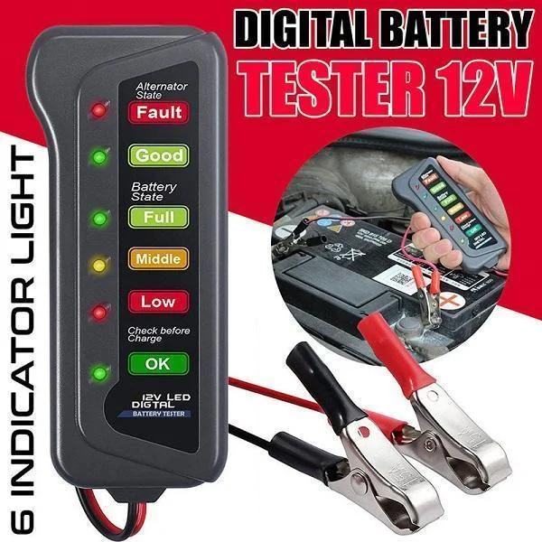Φωτογραφία προϊόντος: OEM Αναλογικό Battery Tester με Κροκοδειλάκια 12V