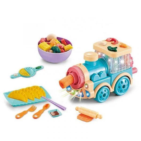 Φωτογραφία προϊόντος: OEM Train Noodle Machine Toy Kit με ζύμη και καλούπια για παιδιά 21 τεμάχια, Μπλε/Κίτρινο μοντέλο 9914A