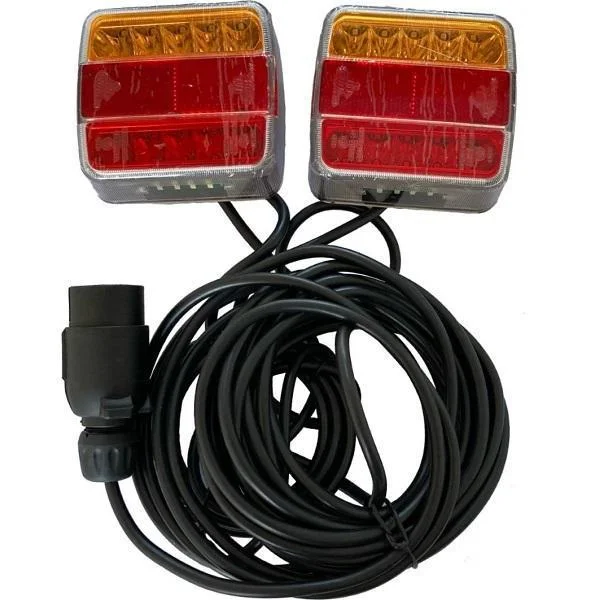 Φωτογραφία προϊόντος: OEM Σετ 2 πισω φανάρια LED 12V μαγνητικα για τρειλερ με καλωδιο 4,5m