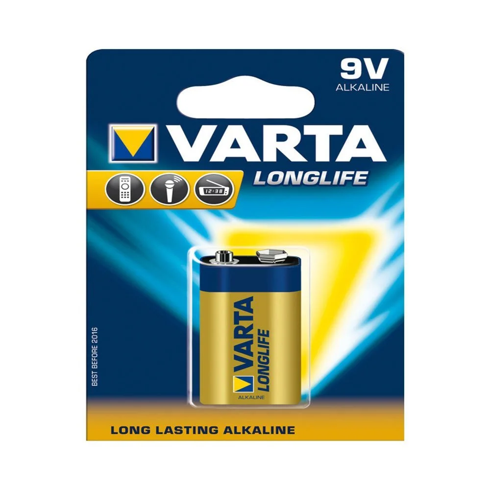Φωτογραφία προϊόντος: Varta Longlife Αλκαλικές Μπαταρίες 9V - 33389