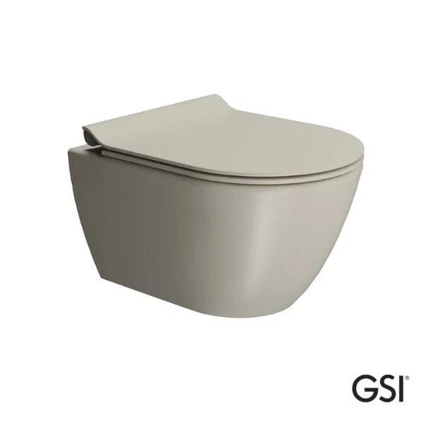 Φωτογραφία προϊόντος: Gsi Pura Color Swirl 881600SC 50cm Creta Κρεμαστή Λεκάνη Με Αποσπώμενο Κάλυμμα Βακελίτη Slim Soft Close