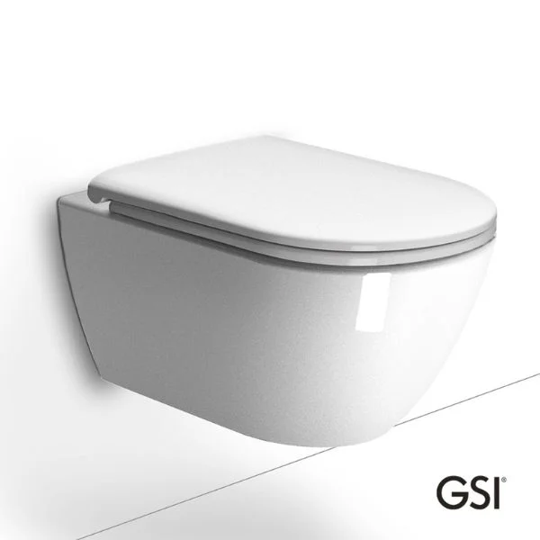 Φωτογραφία προϊόντος: Gsi Pura SwirlFlush 881500C Κρεμαστή Λεκάνη Με Κάλυμμα Βακελίτη Soft Close