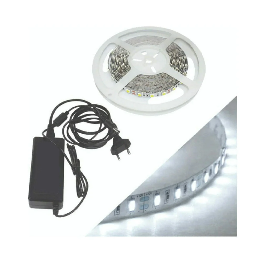 Φωτογραφία προϊόντος: Fos_me Λεντοταινία 60 Led/m IP20 6500k 9.6W 960lm Ψυχρό με Τροφοδοτικό 2m - 24-00501