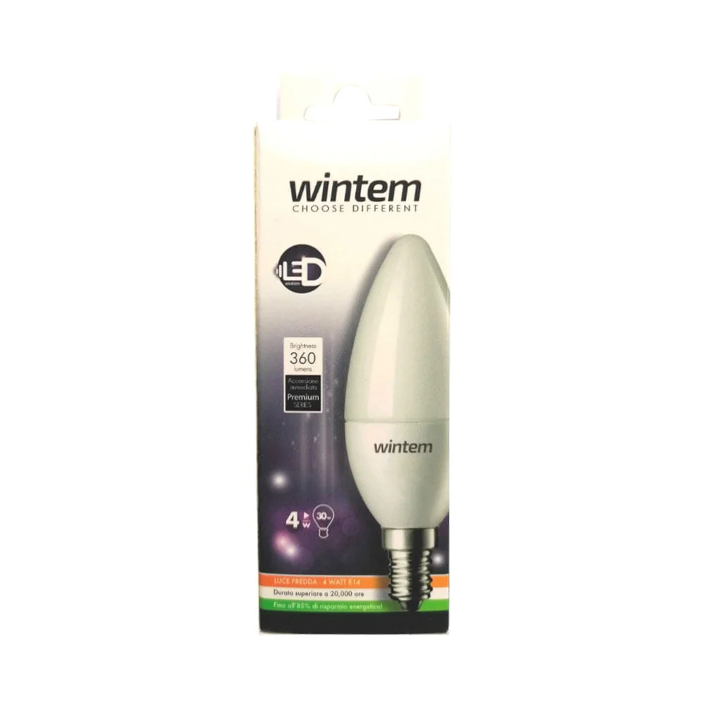 Φωτογραφία προϊόντος: Wintem Λάμπα Led E14 4W 6000K Κερί Ψυχρό Λευκό - 013222